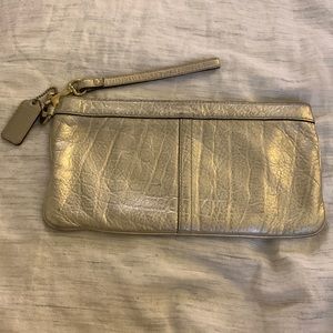 Gold Coach Clutch/Wristlet